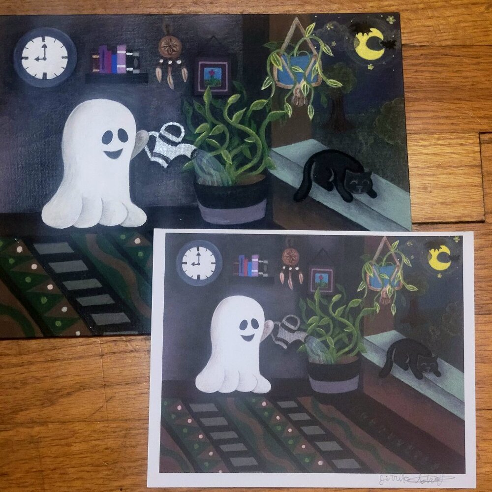 COPY - House Plant Ghost Giclee Print - 5 x 7